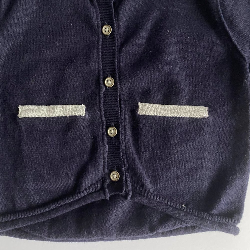 OshKosh B'Gosh Navy Blue Baby Girl 18 Months Hi-Low Cardigan Sweater - Picture 3 of 7